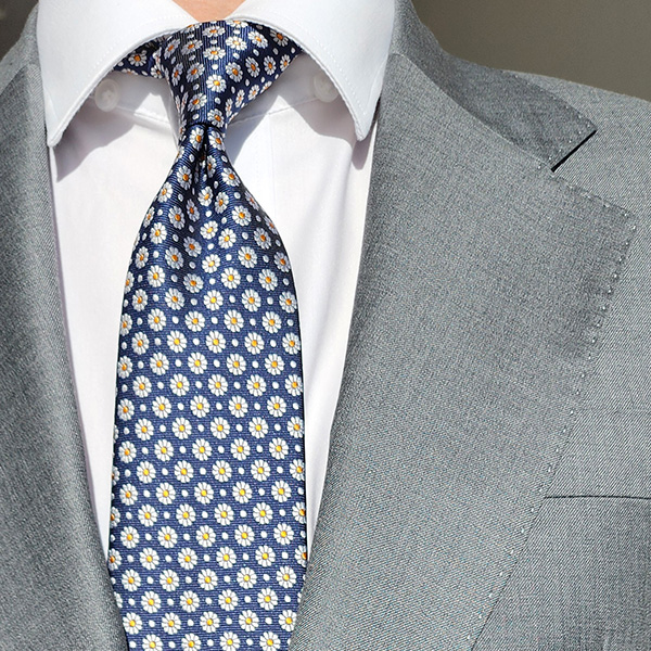 제임스핏 이태리 세련된 패턴 남성 정장 고급넥타이 꽃무늬 네이비