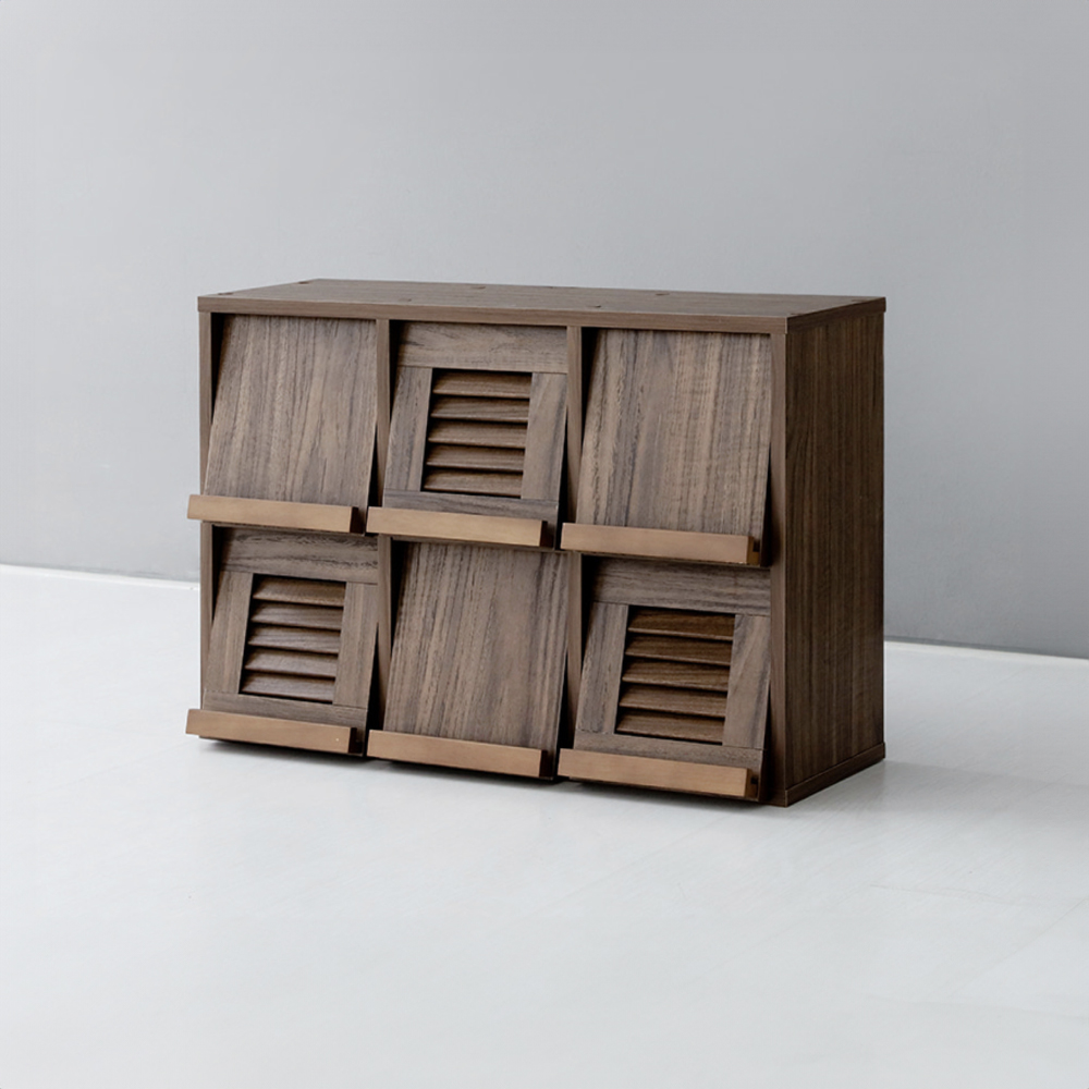 헤인 미니수납장 6문 NFM4262LD 620mmx240mmx420mm, 2단, 미들브라운 3722.5725 이미지 8