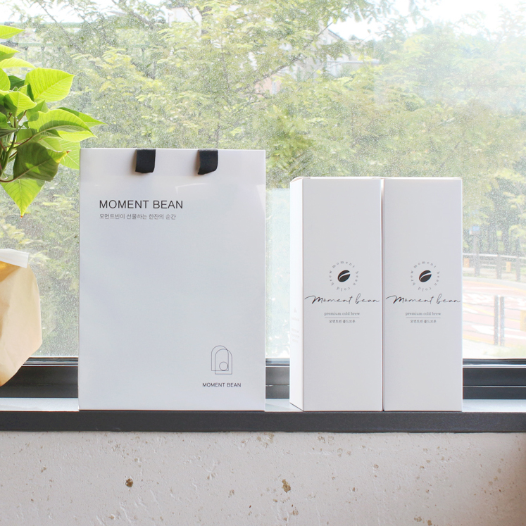 (모먼트빈)콜드브루원액 더치커피 선물세트 1L x 2병 디카페인 콜롬비아 브라질 케냐AA - 상세 이미지 2