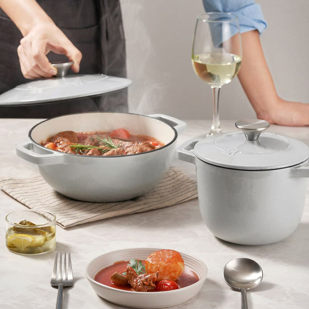 클램 인덕션 무쇠 주물 냄비 2종세트 솥밥냄비