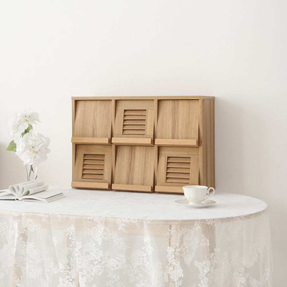 헤인 미니수납장 6문 NFM4262LD 620mmx240mmx420mm, 2단, 캄포어베니어 1649.2848 - 상세 이미지 5