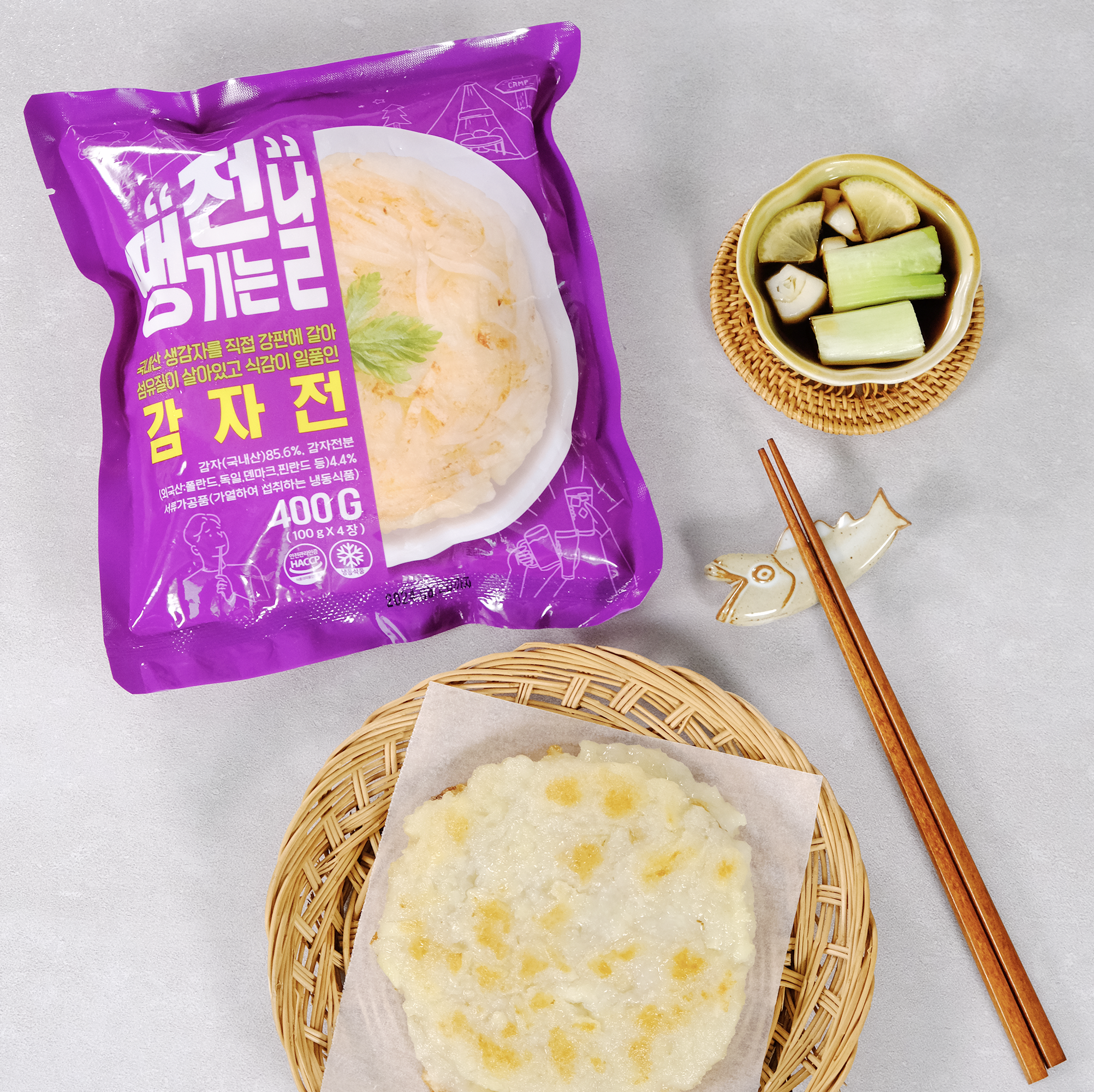 올리온 전땡기는날 감자전 400g 1봉 즉석 냉동 감자채전 겉바속촉 바삭 간편 부침개 - 상세 이미지 4