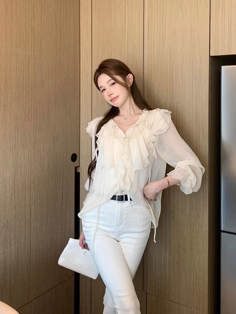 용감무쌍 용수정 90화 지수원 블라우스 셔츠 금한양 레이스 쉬폰 의상 옷 패션 - 상세 이미지 4