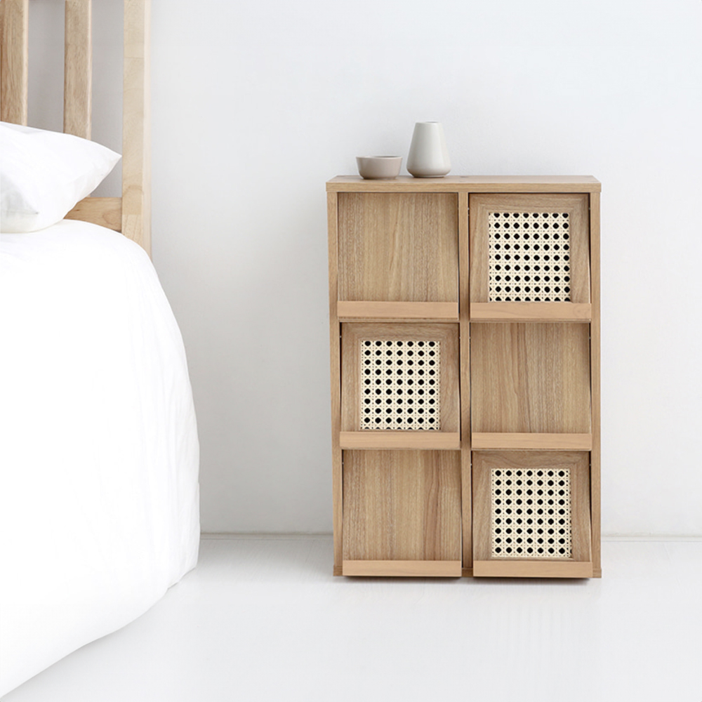 벤탄 미니수납장 6문 NFM6242VRT 세로형 765x245x620mm, 3단, 캄포어베니어 7252.9018 - 상세 이미지 5