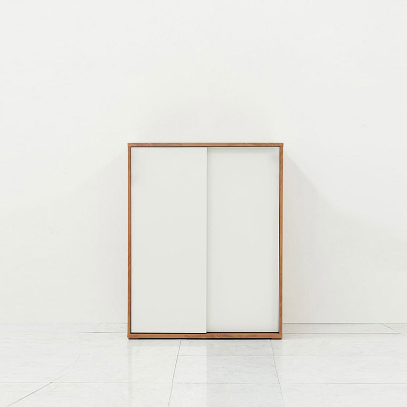 올굿퍼니처 슬라이딩 다용도 수납장 미닫이 틈새 슬림 높은 슬라이드 도어 600x400x800mm, 3단, 멀바우 - 상세 이미지 2