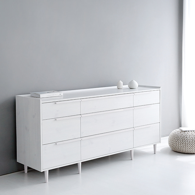밀캄 콘솔수납장 17585 CHM85175 1750x500x850mm, 3단, 화이트파인베니어 4957.1241 - 상세 이미지 5