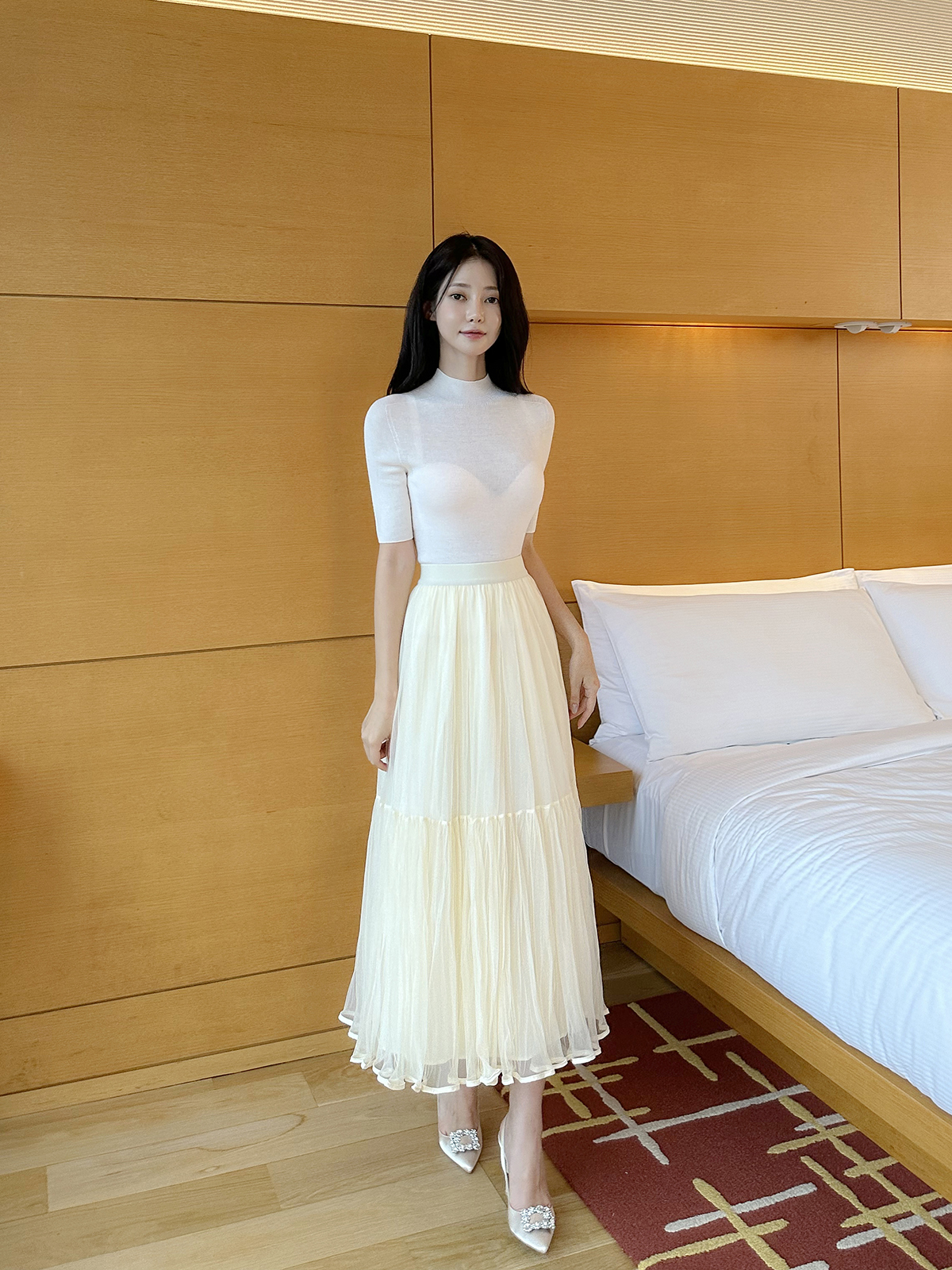 [수입] 로로 트리밍 프릴 머메이드 샤스커트 (2Color) 이미지 6
