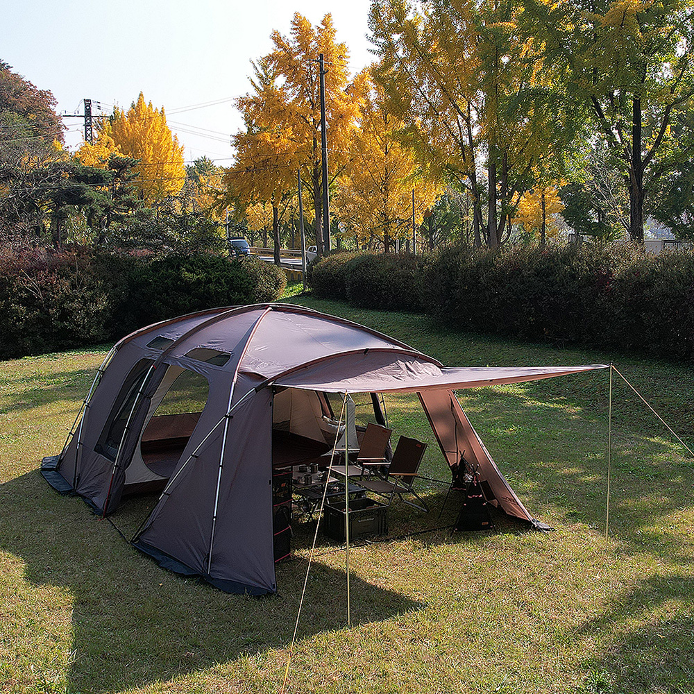 위오 패밀리 투룸텐트 겨울 여름 동계 사계절용 터널형 모기장 쉘터 (T/C이너텐트포함)