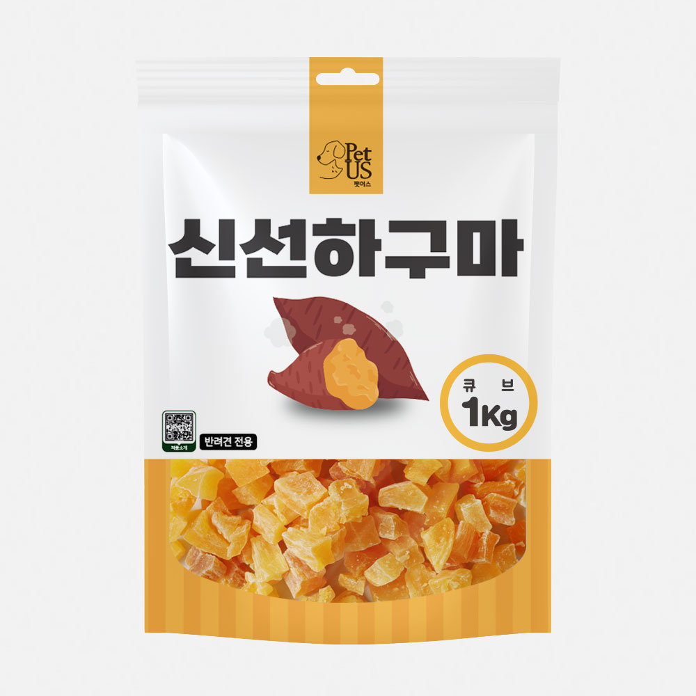 펫어스 신선하구마 강아지고구마말랭이 강아지고구마간식 대용량 큐브, 1kg, 1개