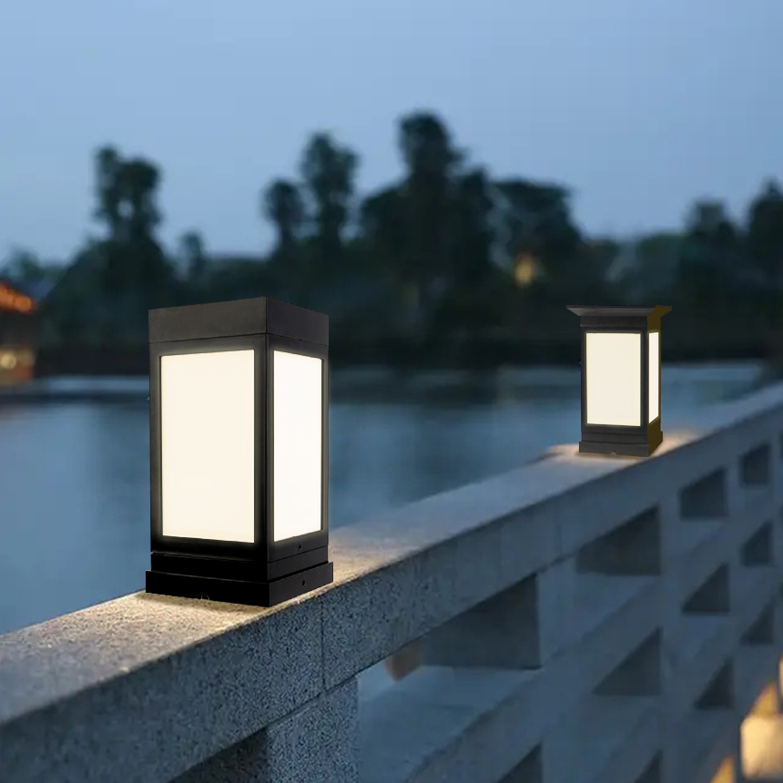 태양광 사각 문주등 볼라드등 태양열 잔디등 LED 가로등 조명등 열주 2세대 100 60cm - 상세 이미지 2