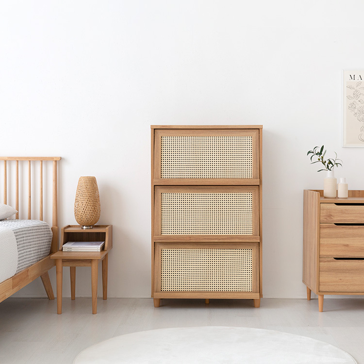 벤탄 3문 수납장 NFM13381RT 805x433x1325mm, 3단, 캄포어베니어 7727.5841 - 상세 이미지 5