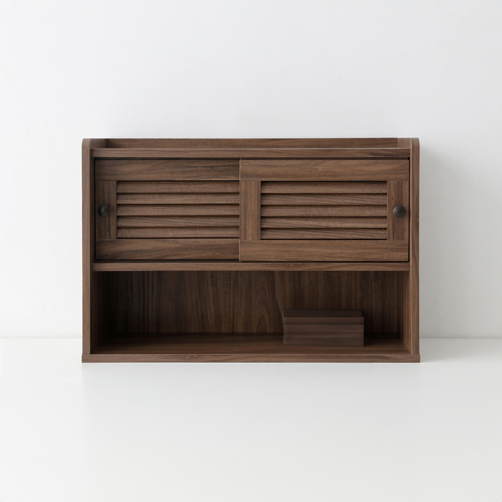 헤인 미니수납장 넓은2문 SHM4262LD 620mmx200mmx420mm, 2단, 미들브라운 0193.4259 - 메인 이미지
