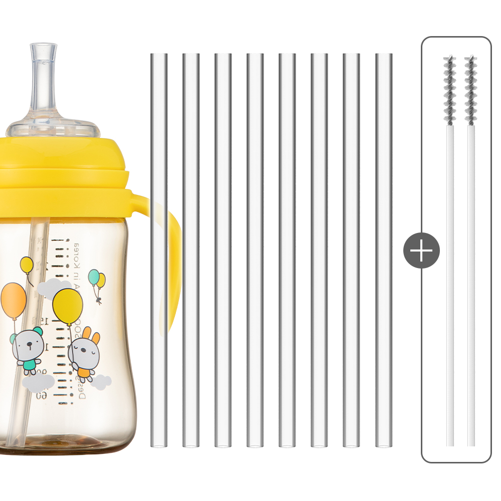 순수아 더블하트 타사 젖병 호환 추 빨대 리필 / 꼭지 4개+빨대 4개+솔 2개