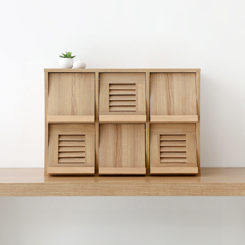 헤인 미니수납장 6문 NFM4262LD 620mmx240mmx420mm, 2단, 캄포어베니어 1649.2848 - 상세 이미지 3