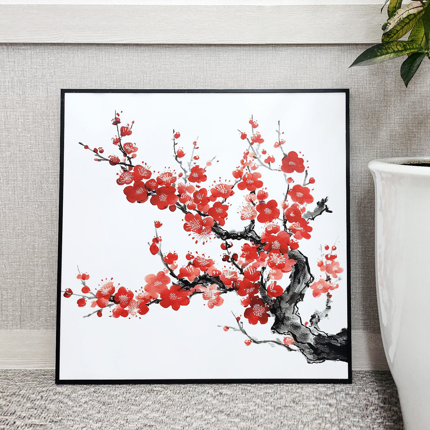돈들어오는 그림 자연풍경 Best 매화 황금나무 돈나무 대나무 폭포 달항아리 캔버스 액자 60x60 정사각형 - 상세 이미지 3