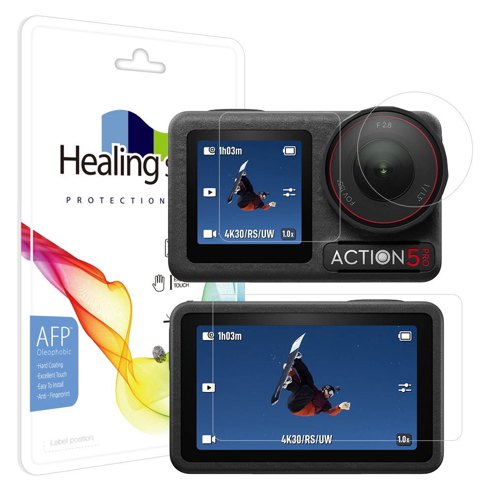DJI 오즈모 액션5 프로 올레포빅 액정보호필름 2매(3중구성)