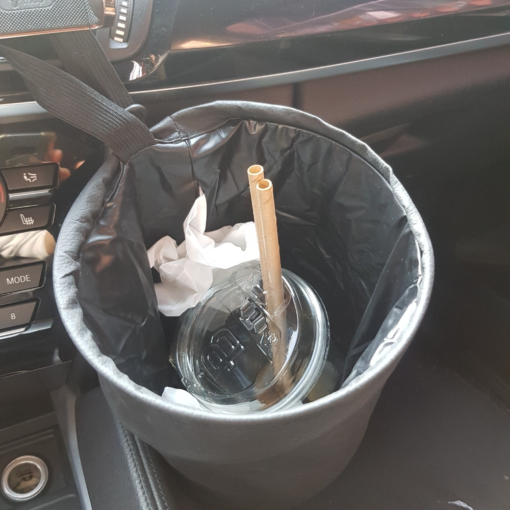 차량용휴지통 자동차 쓰레기통 차량 뒷자석 접이식 - 상세 이미지 2