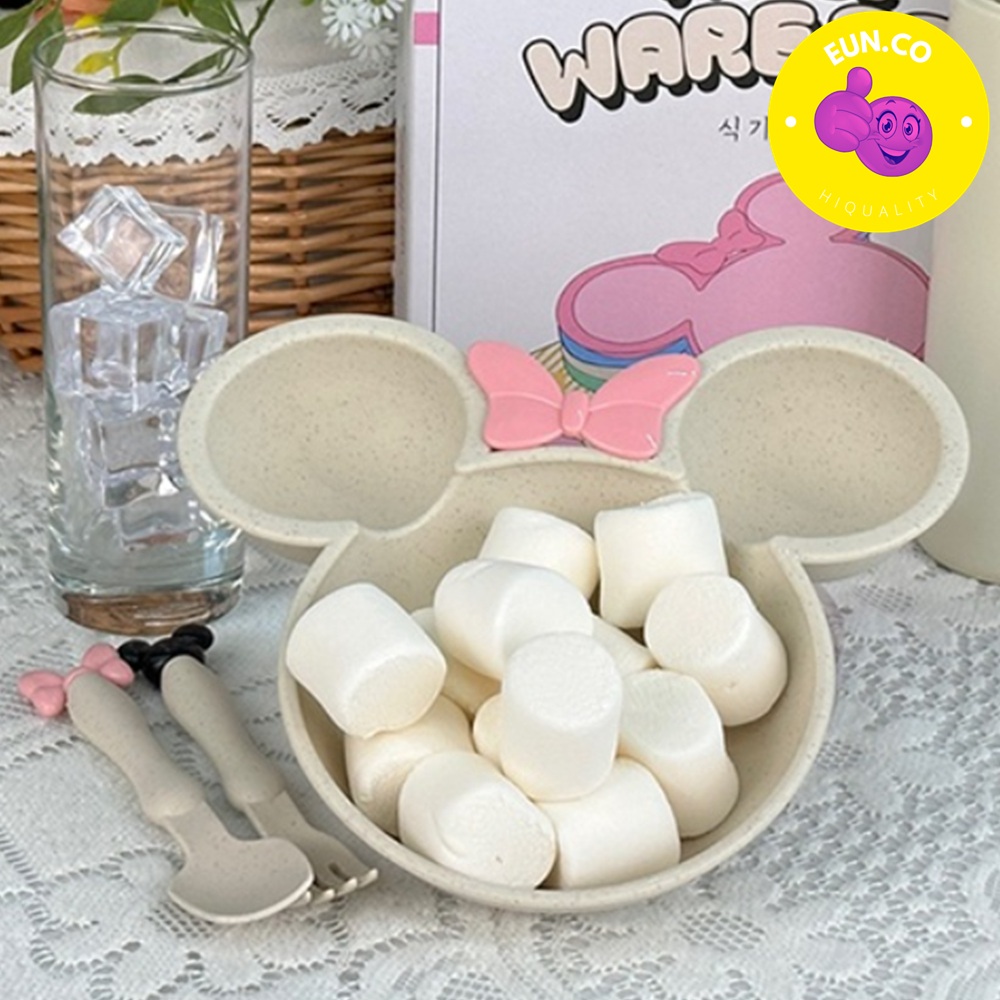 미니마우스 그릇 간식 트레이 어린이집 유치원 이유식 캐릭터 식기세트 식판