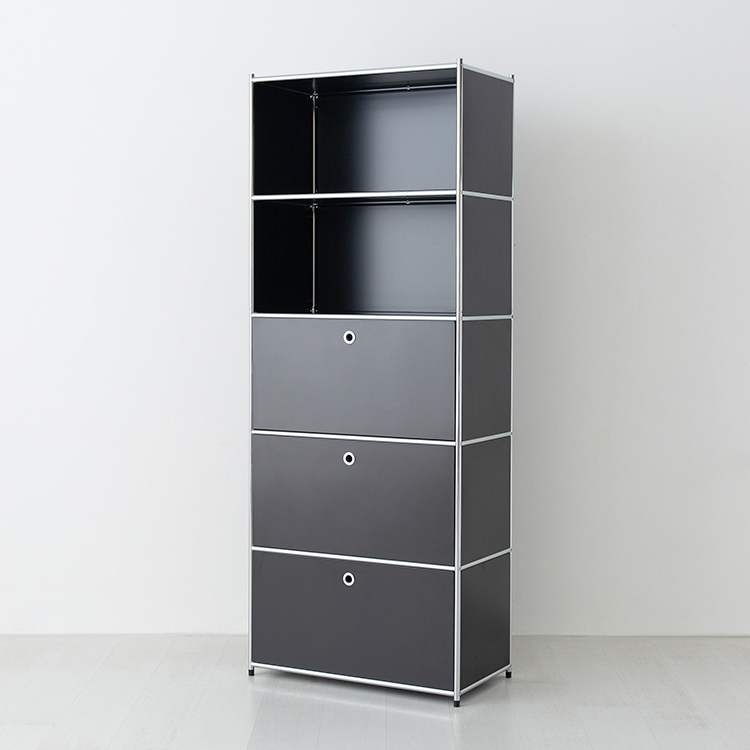 심플리 수납장 BC023 770mmx400mmx1960mm, 5단, 매트블랙 9417.9535 - 상세 이미지 2
