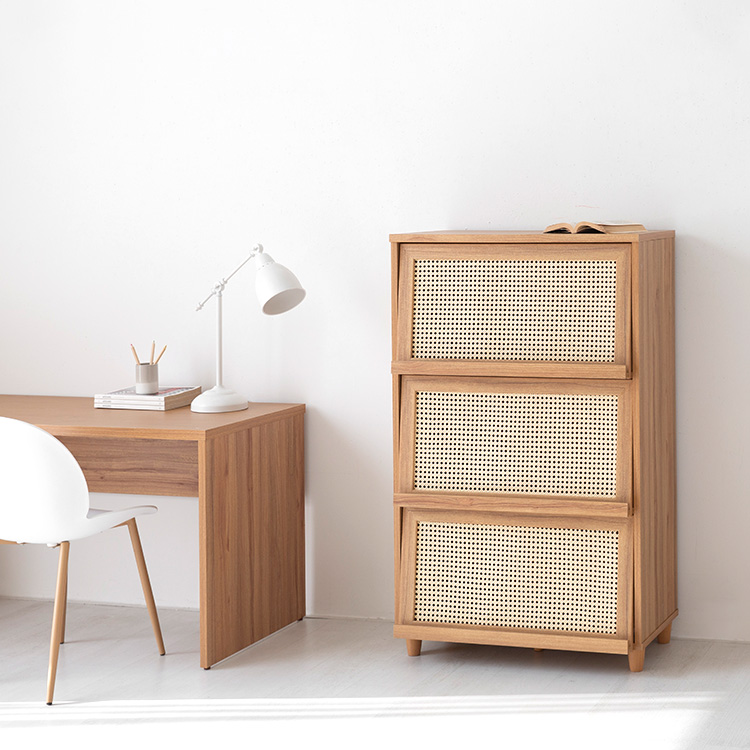 벤탄 3문 수납장 NFM13381RT 805x433x1325mm, 3단, 캄포어베니어 7727.5841 - 상세 이미지 4