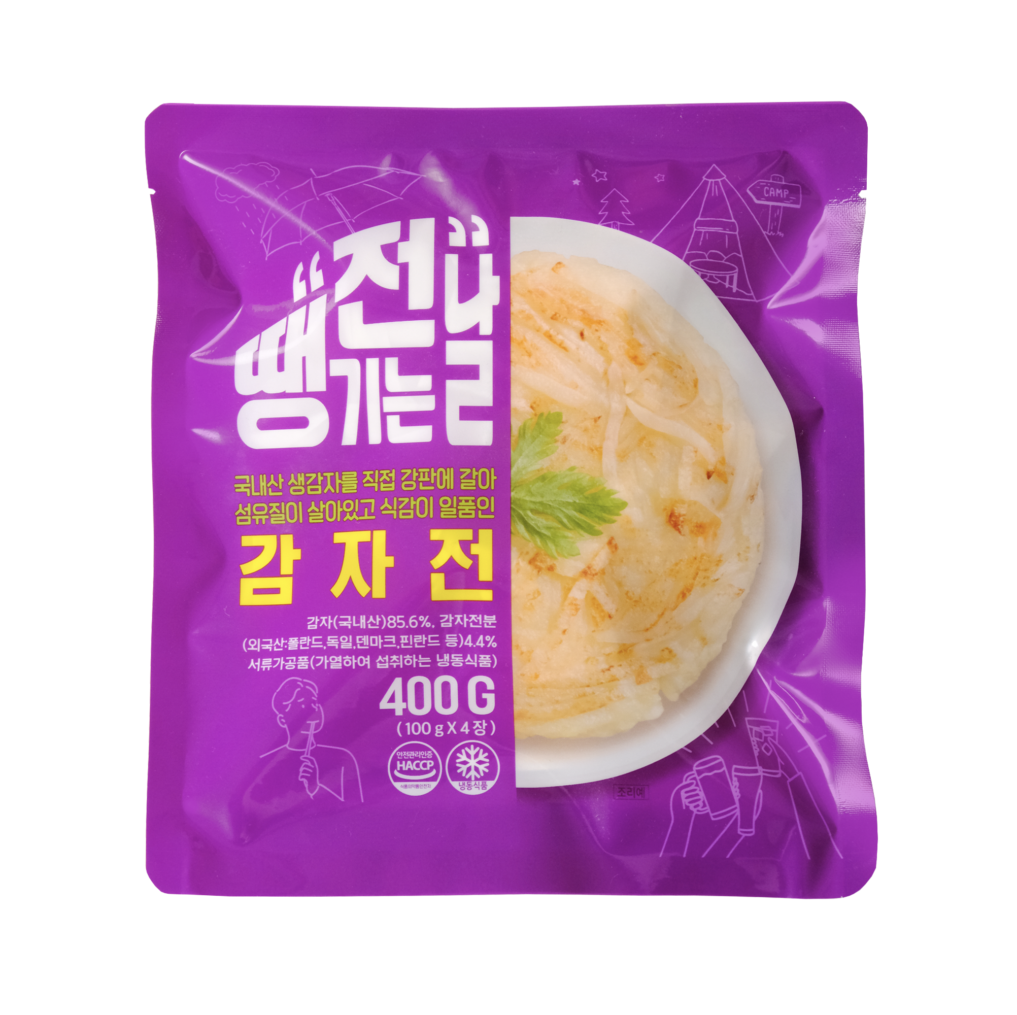 올리온 전땡기는날 감자전 400g 1봉 즉석 냉동 감자채전 겉바속촉 바삭 간편 부침개 - 상품 이미지