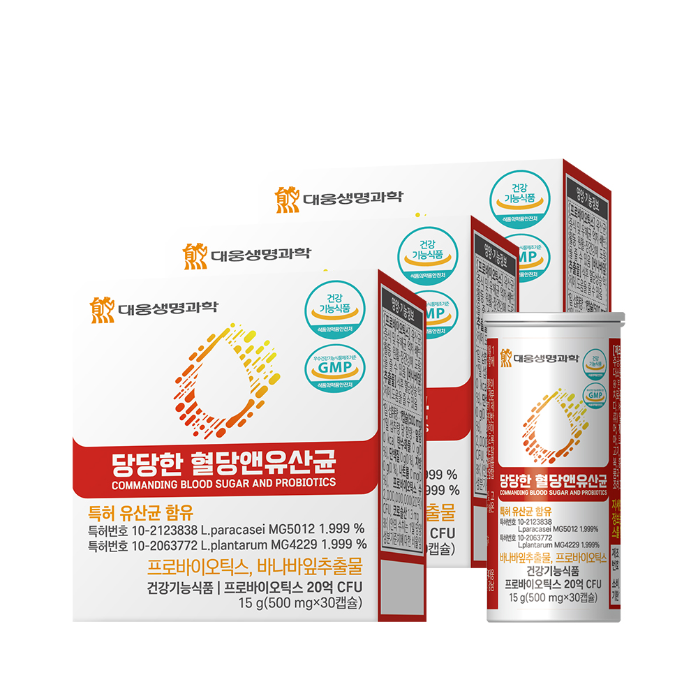 대웅생명과학 당당한 혈당 앤 특허유산균 당케어 30캡슐, 3개 - 메인 이미지