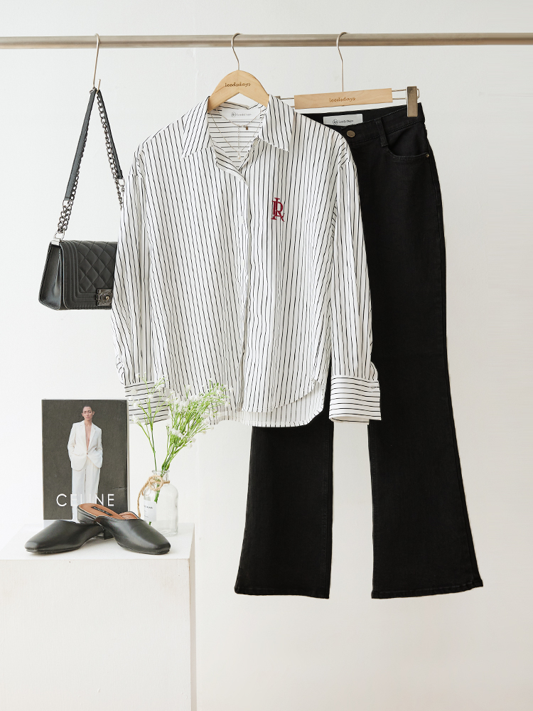 탄력스판 베이직 슬림 부츠컷 히든밴딩 블랙 팬츠 - 상세 이미지 4