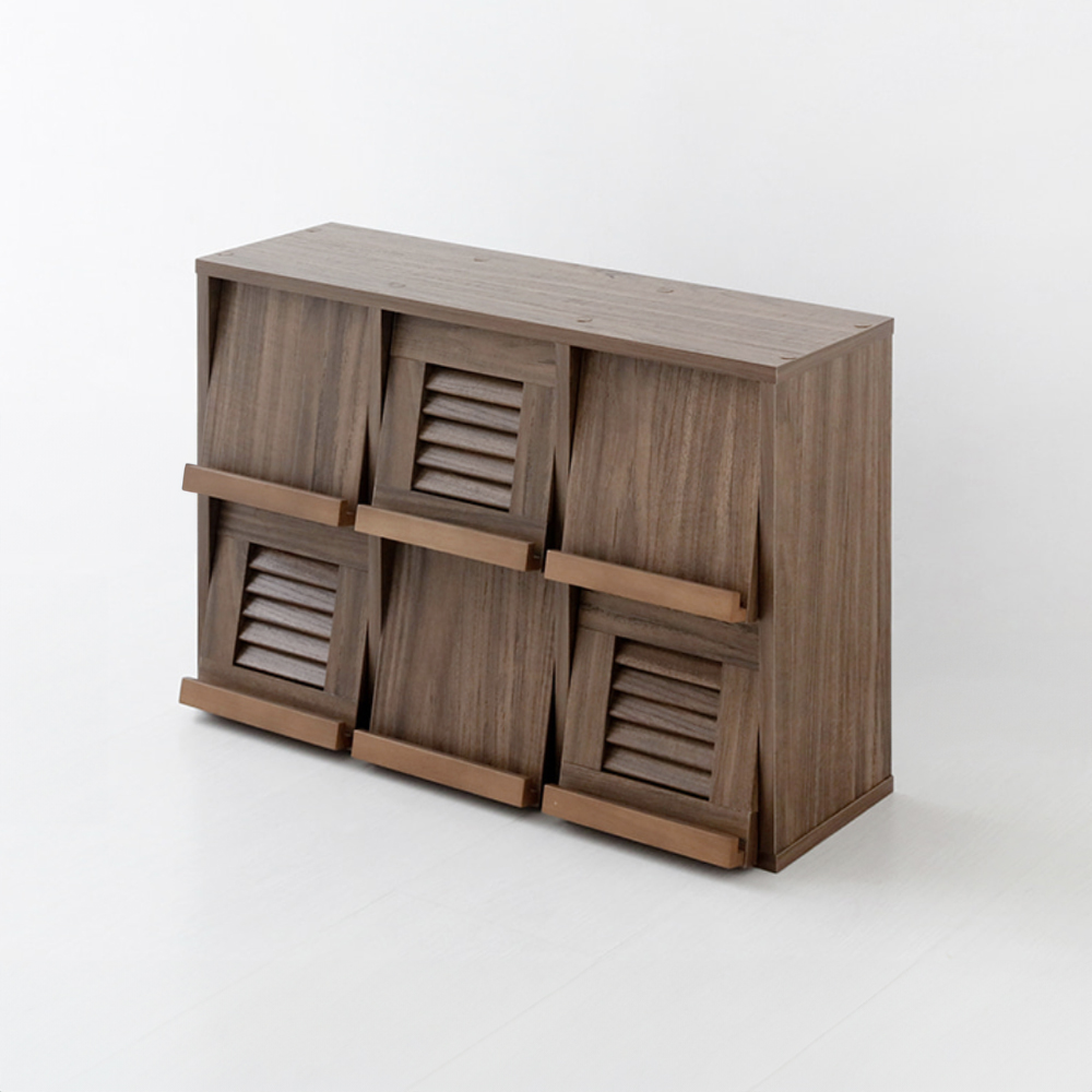 헤인 미니수납장 6문 NFM4262LD 620mmx240mmx420mm, 2단, 미들브라운 3722.5725 - 상세 이미지 2