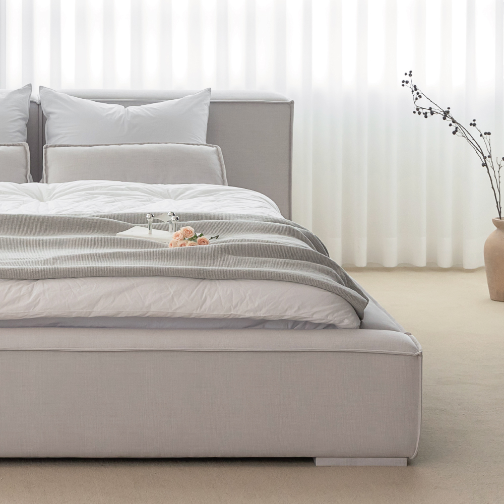 반트 무토 패브릭 침대프레임 그레이화이트