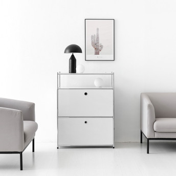 모듈가구 심플리 1x3 수납장 2문 BC614 77x40x102, 3단, 퓨어화이트 3081.2672