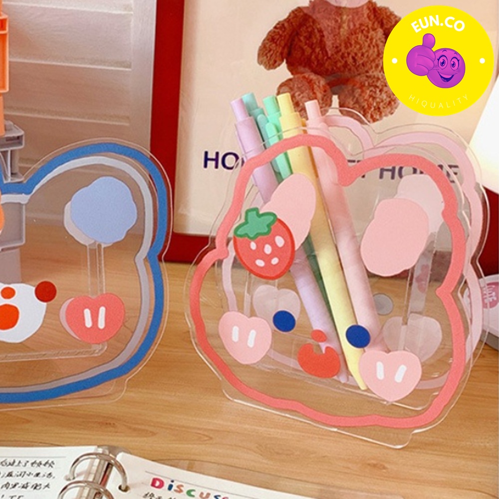 감성 연필꽂이 키치 아크릴 볼펜통 사무용품 연필통 - 상품 이미지