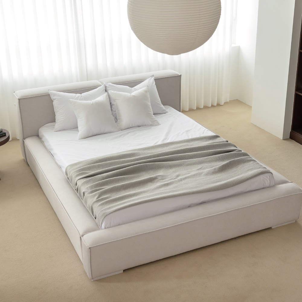 반트 무토 패브릭 침대프레임 그레이화이트