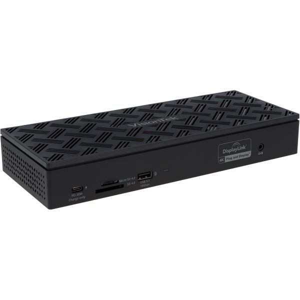 VisionTek VT8000 USB-C 4X 모니터 도킹 스테이션 - 100W 전원 HDMI DP USB-A 1X PD 오디오 2.5Gbps 이더넷(Windows/MacOS용)... 