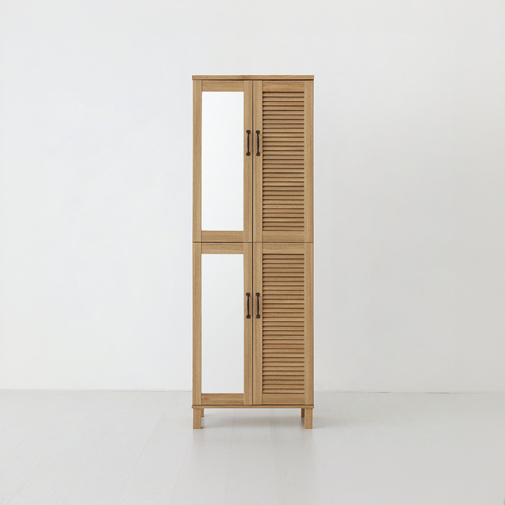 헤인 높은 4문 수납장 SHBM17360MR 거울형 600mmx350mmx1730mm, 2단, 캄포어베니어 8078.5509 - 메인 이미지