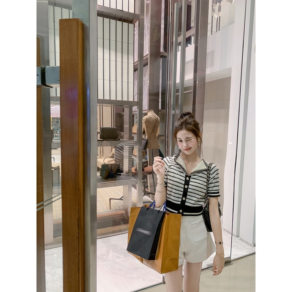 꼬꼬무 144화 주시은 가디건 반팔 줄무늬 카라넥 의상 옷 패션 - 상세 이미지 4