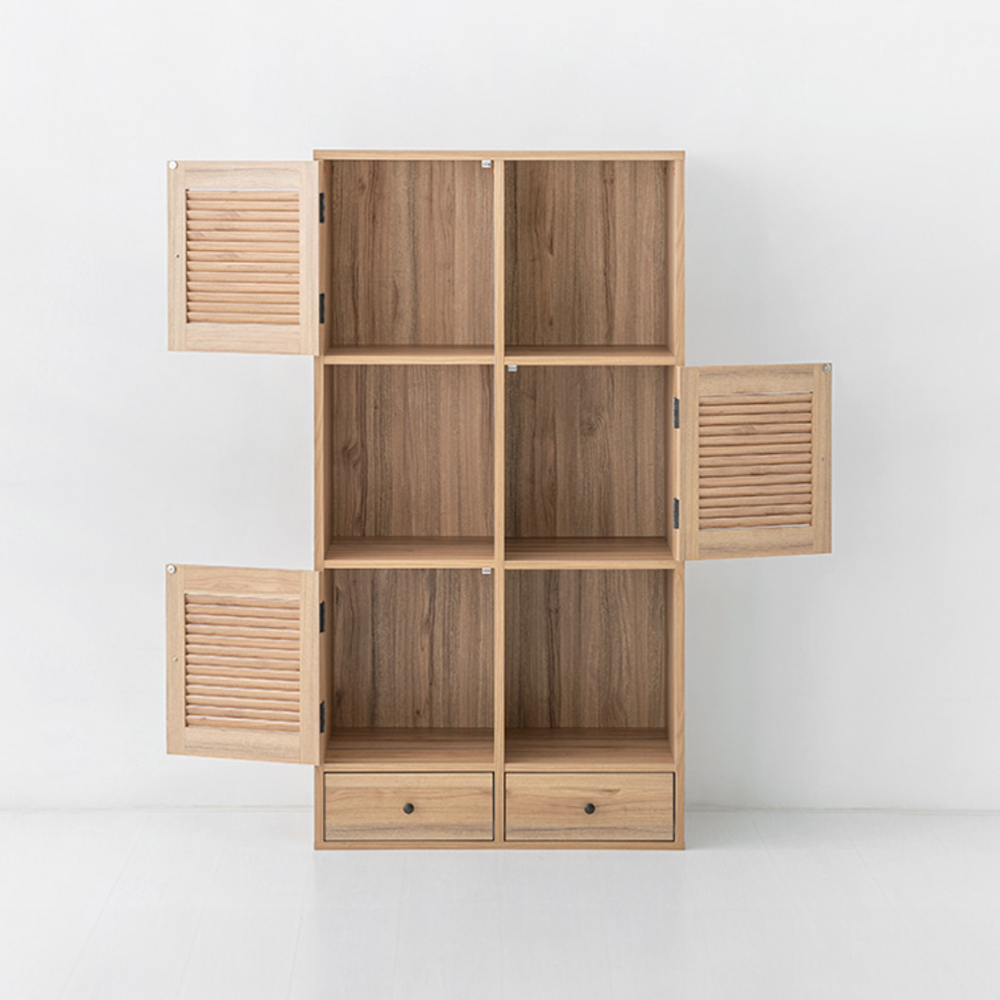 헤인 선반수납장 3문 2서랍 CAM15080L 800mmx398mmx1500mm, 4단, 캄포어베이어 8217.5133 - 상세 이미지 2