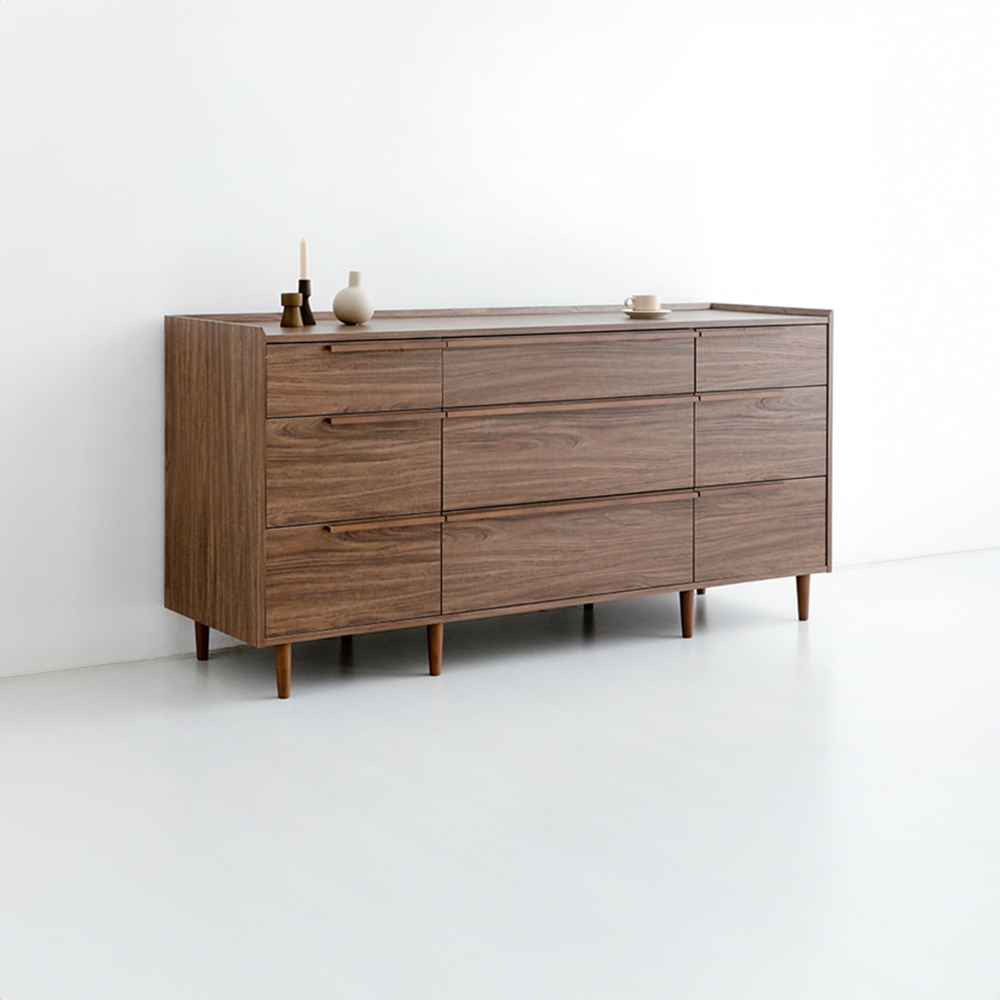 밀캄 콘솔수납장 17585 CHM85175 1750x500x850mm, 3단, 미들브라운 8914.8849 - 상세 이미지 4