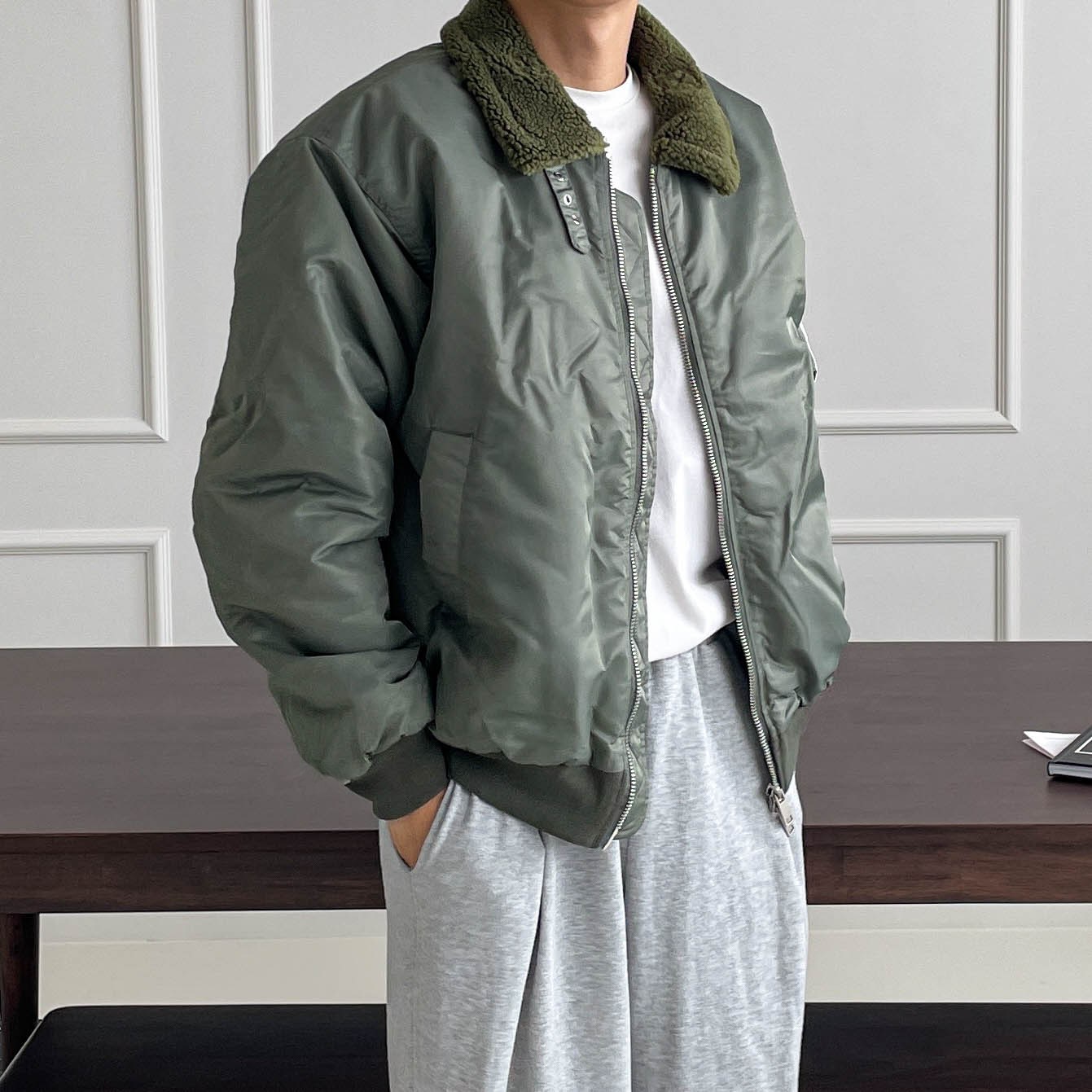 겨울항공점퍼 무스탕점퍼 MA-1 - 상품 이미지