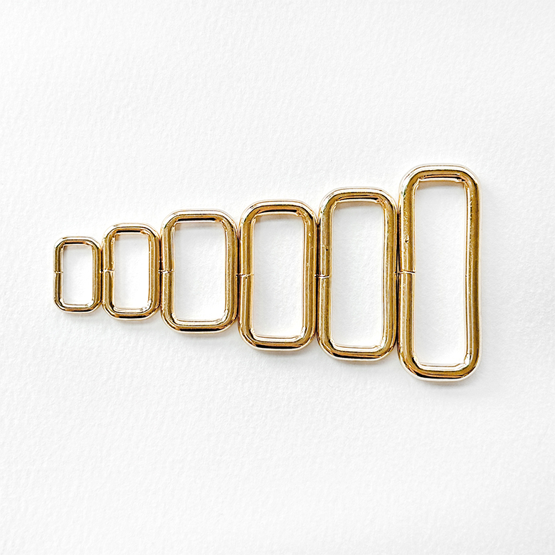 (대용량 100p) 골드 사각링 금속장식 금속부자재 25mm-38mm (국내제작) - 상세 이미지 3