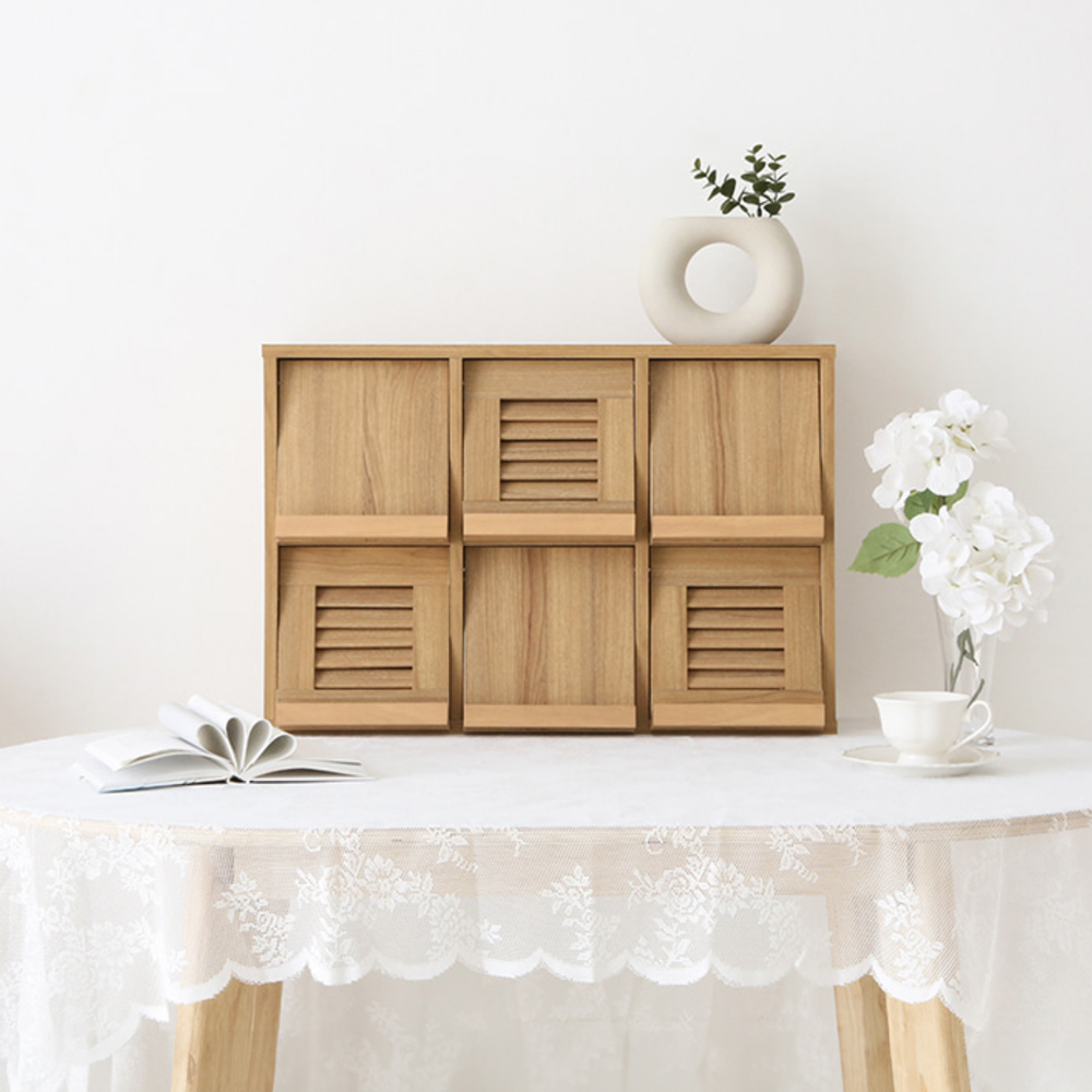 헤인 미니수납장 6문 NFM4262LD 620mmx240mmx420mm, 2단, 캄포어베니어 1649.2848 - 상세 이미지 4
