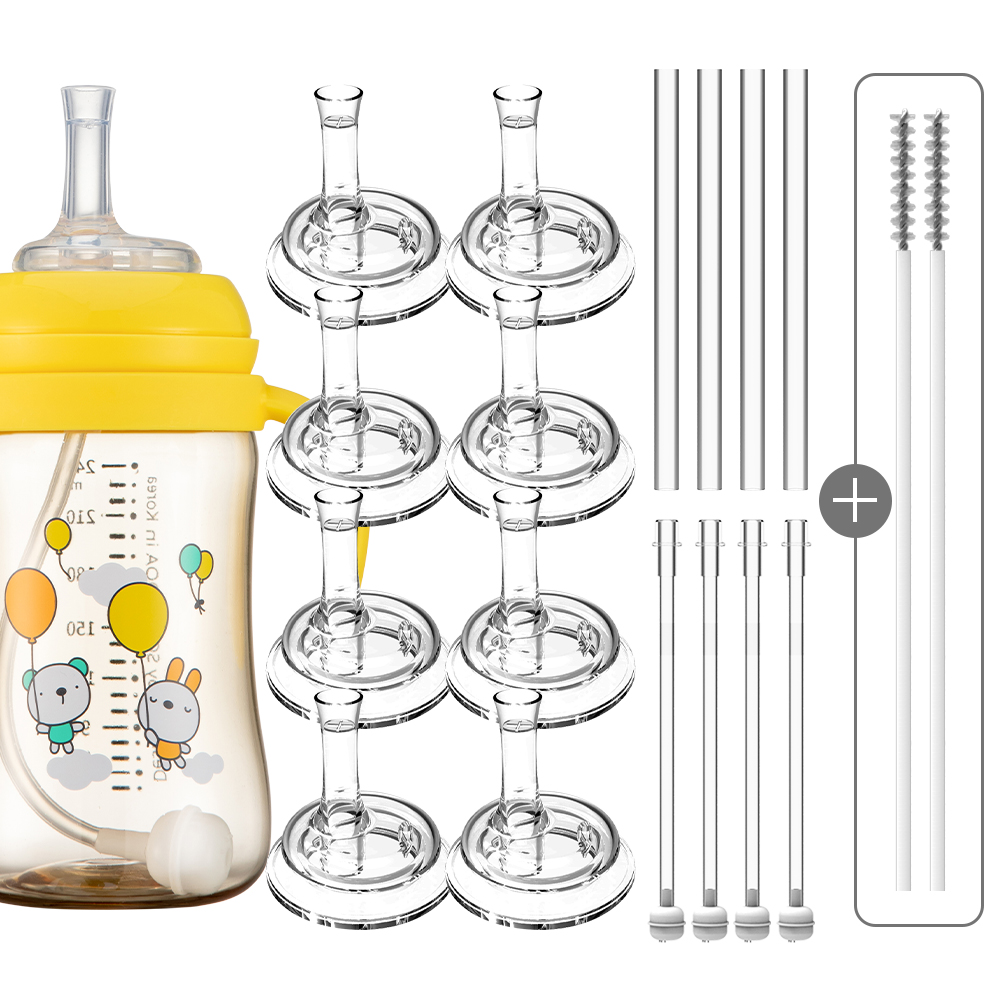 순수아 더블하트 타사 젖병 호환 추 빨대 리필 / 꼭지 4개+빨대 4개+솔 2개