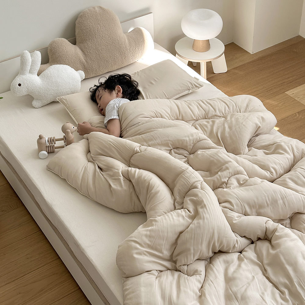 올포홈 구름 모달 아기 차렵이불 사계절 키즈 솜이불 베이지 아이보리 5온스 슈퍼싱글