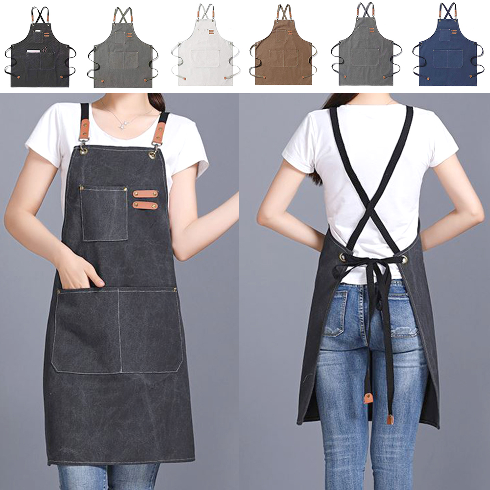 캔버스 방수 앞치마 다목적 카페 바리스타 공방 화방 데님 커버