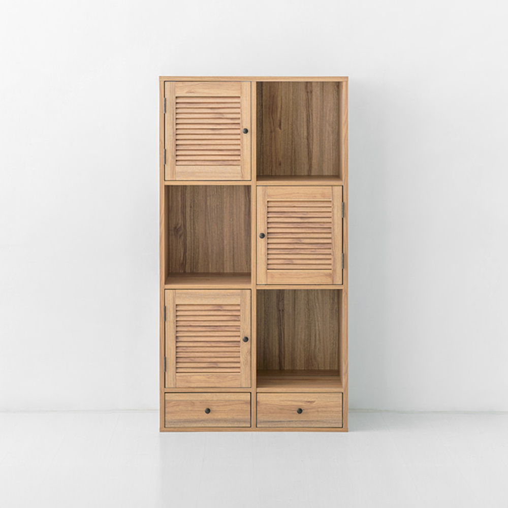 헤인 선반수납장 3문 2서랍 CAM15080L 800mmx398mmx1500mm, 4단, 캄포어베이어 8217.5133