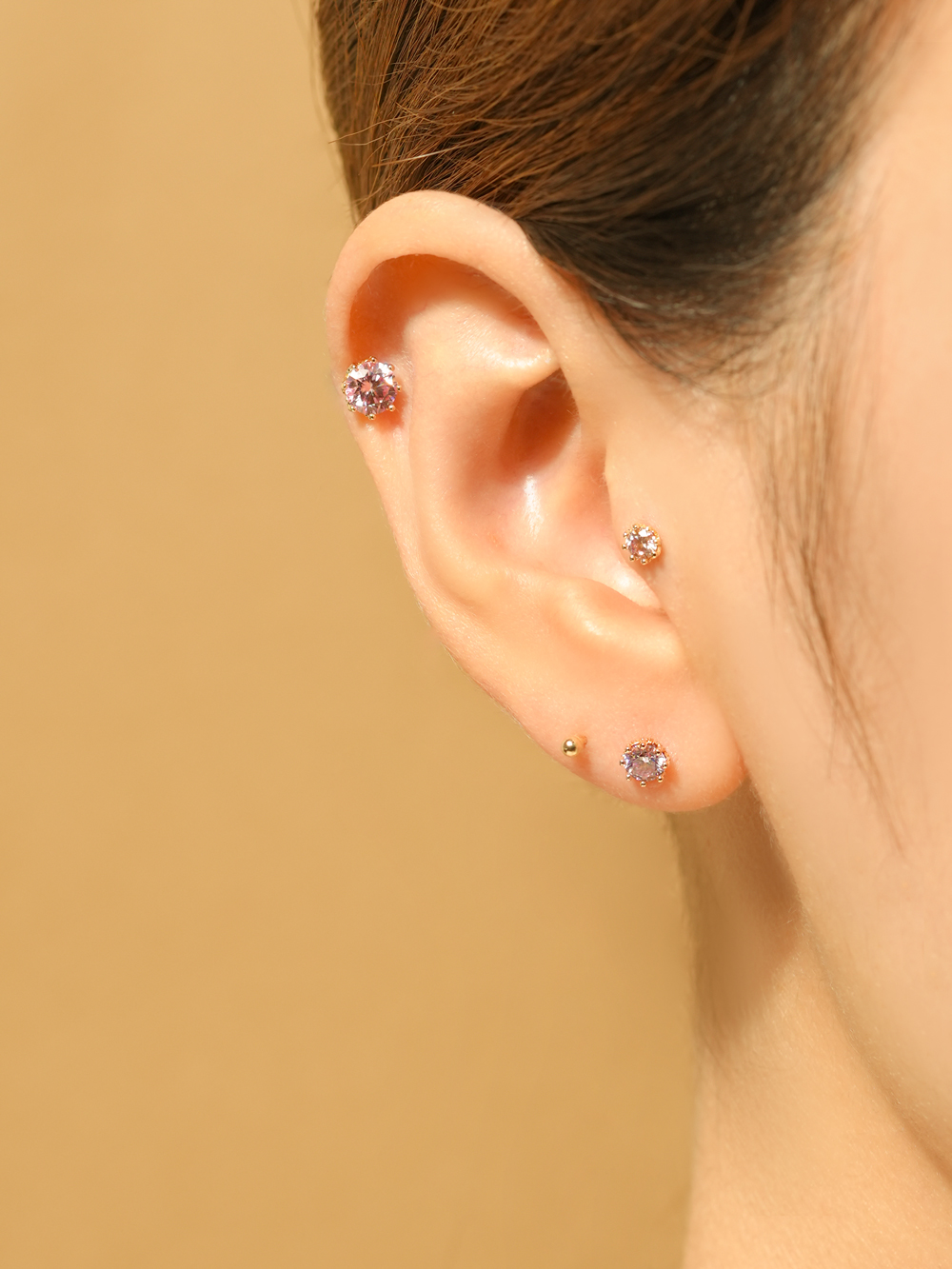 [0.8mm]14K 인터널 모이사나이트 다이아 퀸 라블렛 피어싱 귀걸이 - 상세 이미지 5