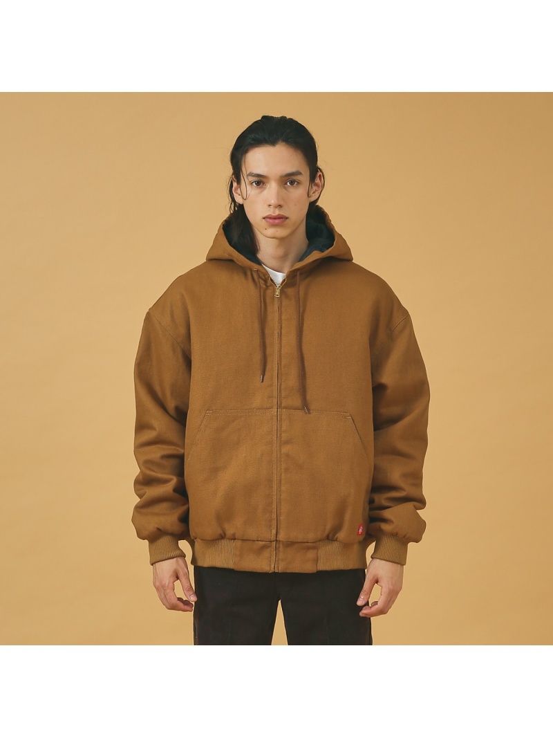 디키즈 Dickies 재팬 코튼덕 후드 집업 재킷 T1718 브라운 블랙 2컬러 - 상세 이미지 3