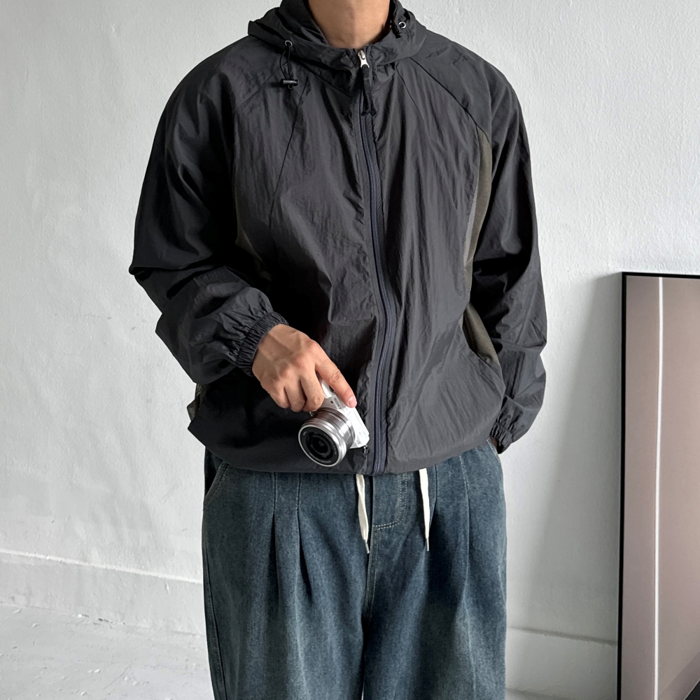 얇은바람막이 후드바람막이 - 메인 이미지