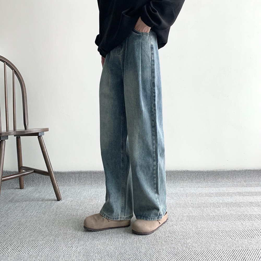 1+1 남자와이드청바지 남자진청바지 통청바지 - 상세 이미지 3