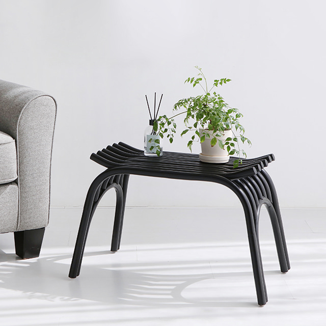 PASAR 사각스툴 43 라탄 CR0024 블랙 3502.3893