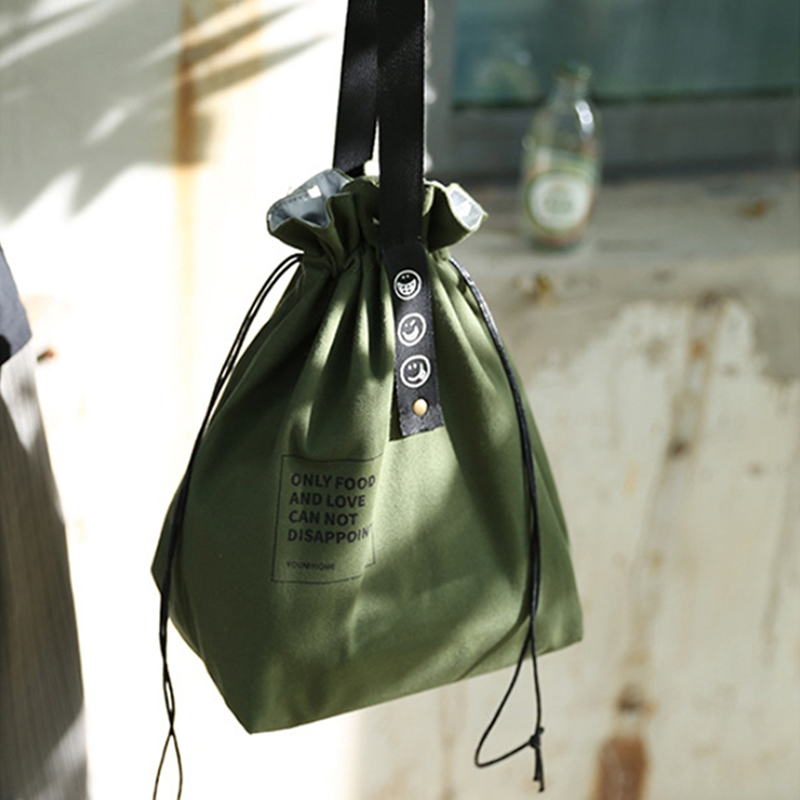 버킷 보온 보냉백 등산 캠핑용 피크닉 도시락 런치 가방 복조리 파우치